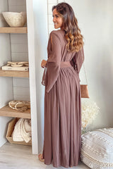 Brown Maxi Dress With Belt