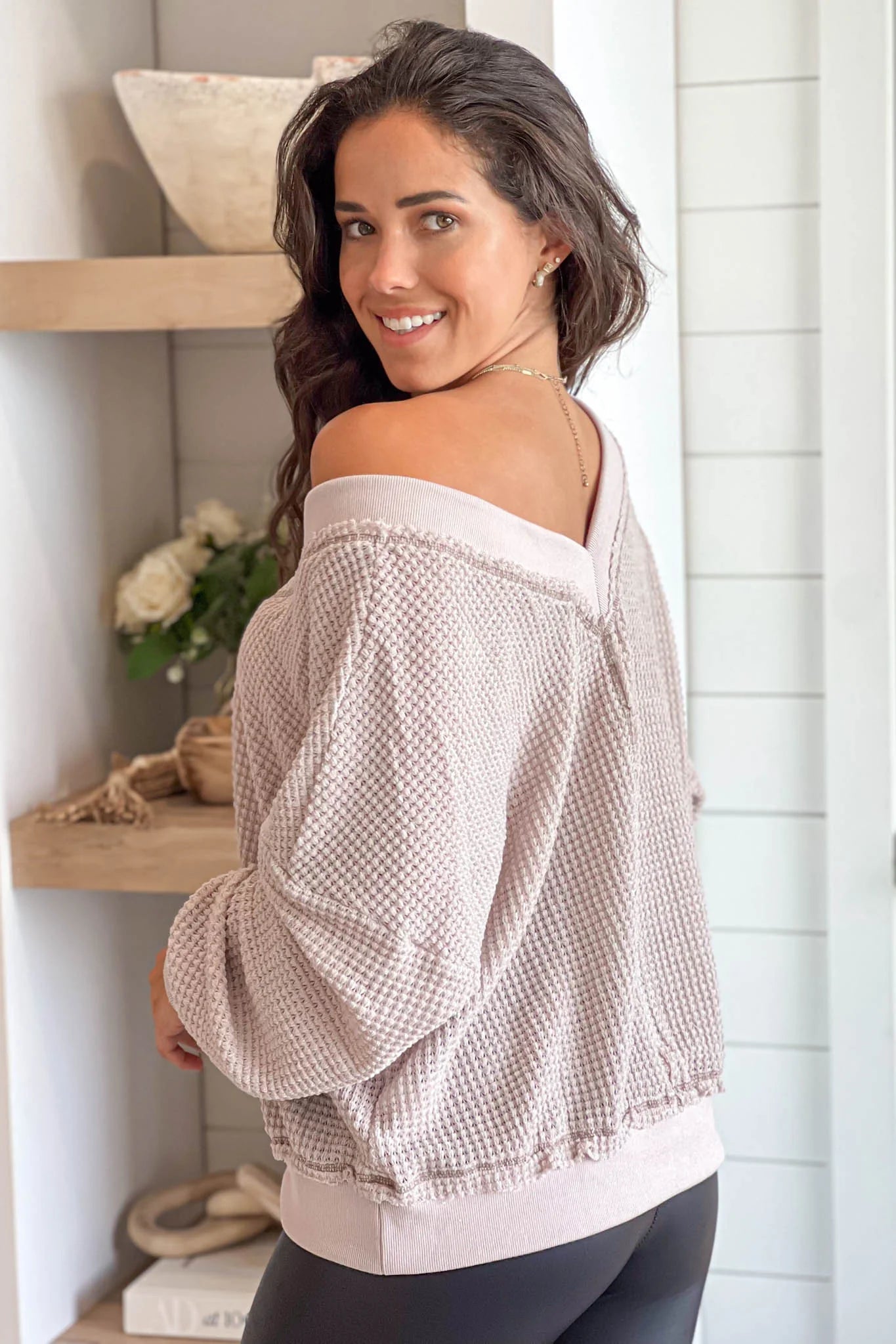 Ash Thermal V Neck Top
