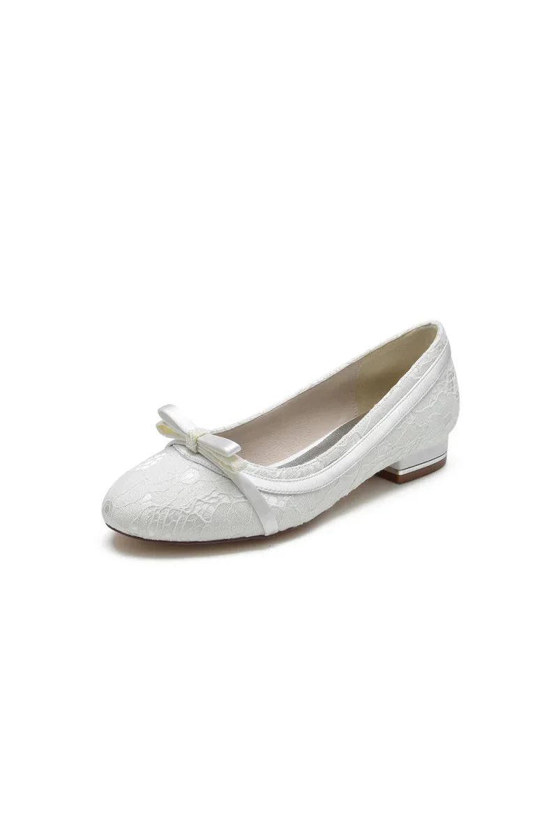 Lace Flats Sandal with Bow Bridal