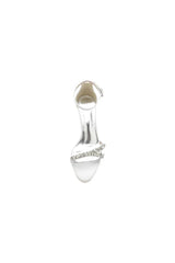 Open Toe Rhinestone Strap Buckle Wedding Shoes