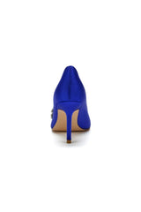 Cocktail Pointed Toe Crystal Satin High Heels