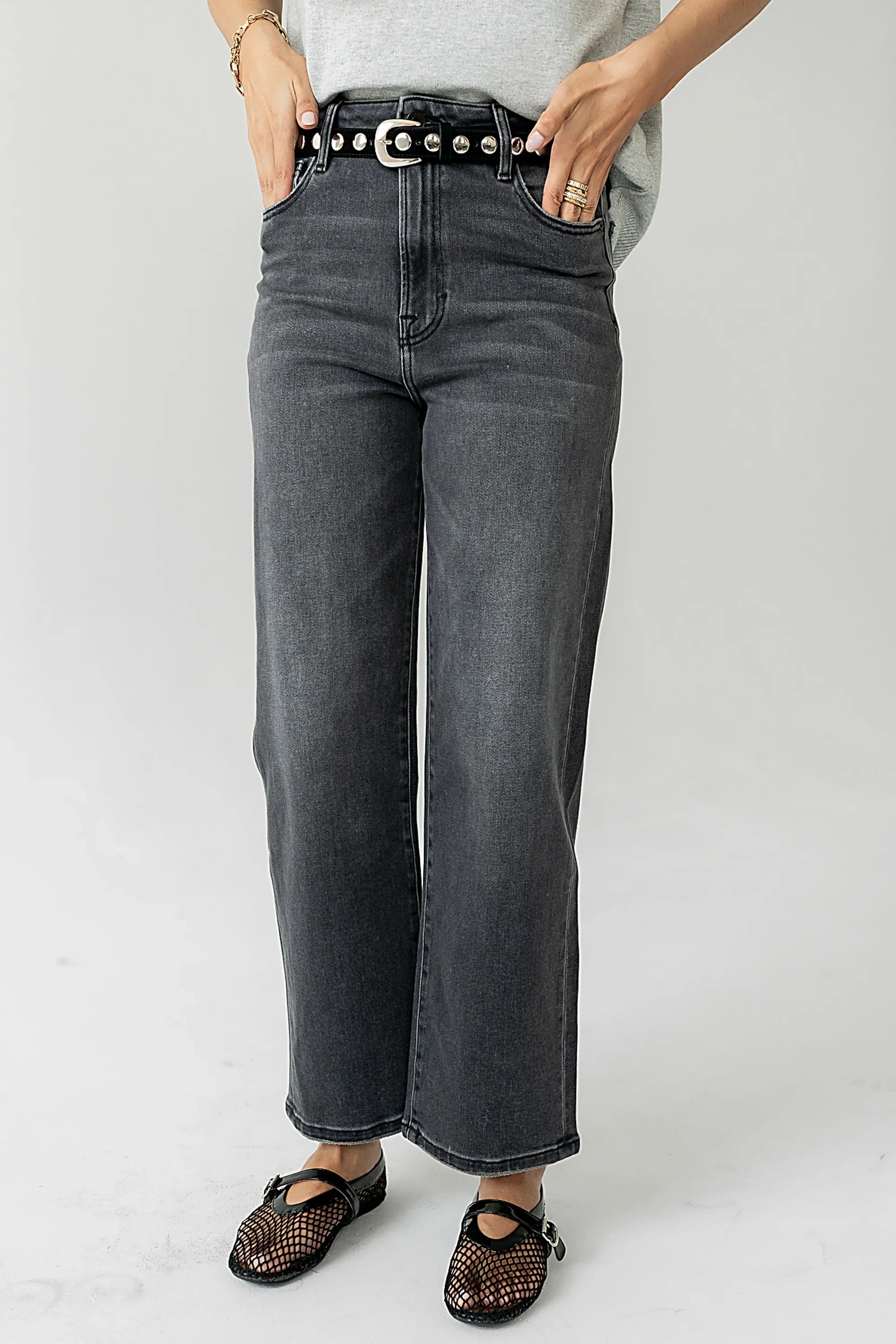 Lilah Studded Belt in Black