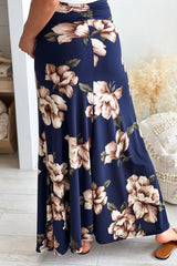 Navy Floral Maternity Maxi Skirt