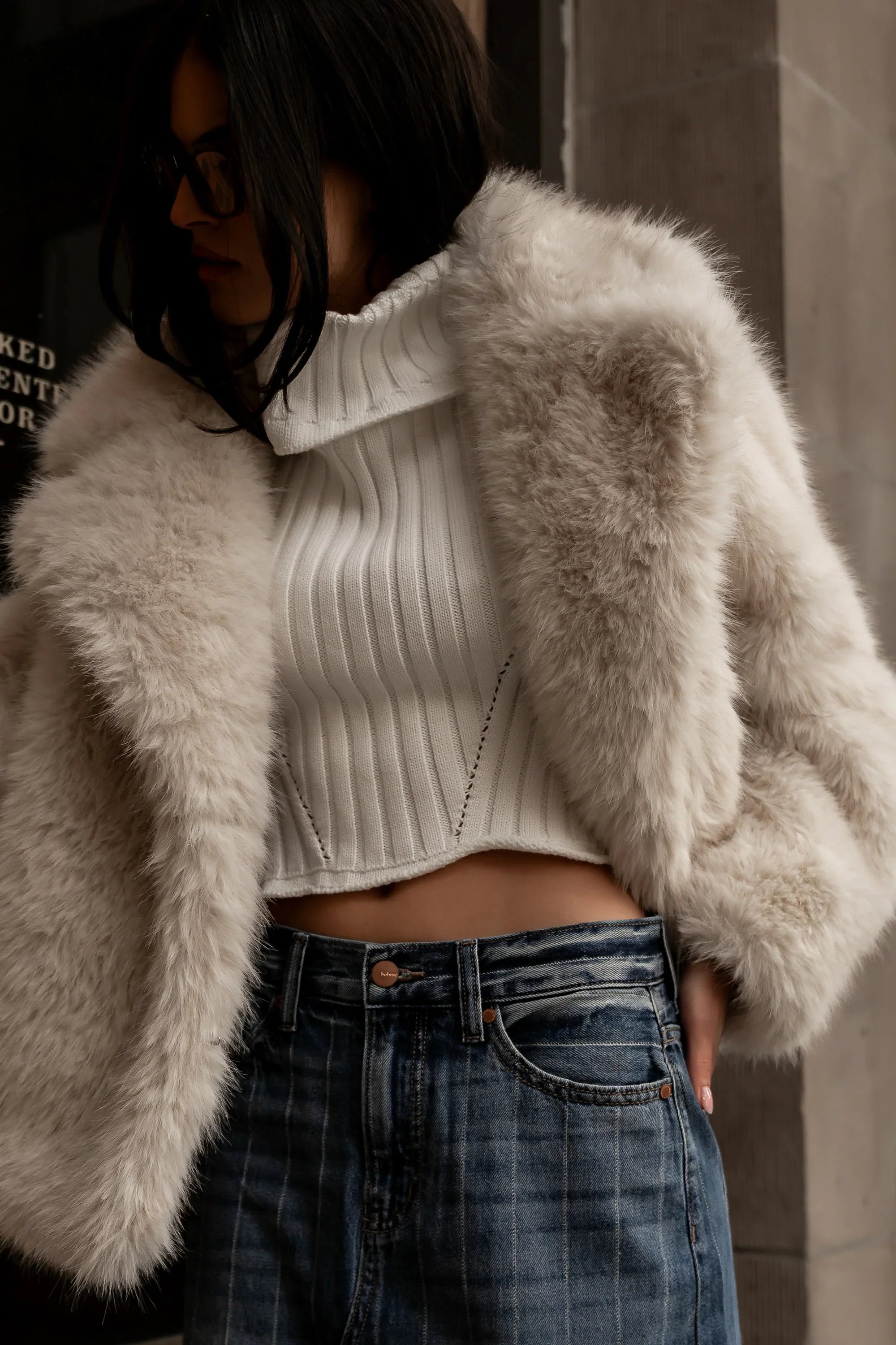 Timothy Sleeveless Sweater in Ivory