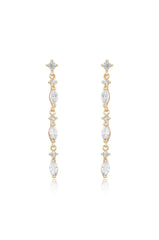 Dainty Linear Crystal Drop Earrings