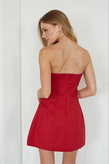 Sarah Bow and Pleat Mini Dress