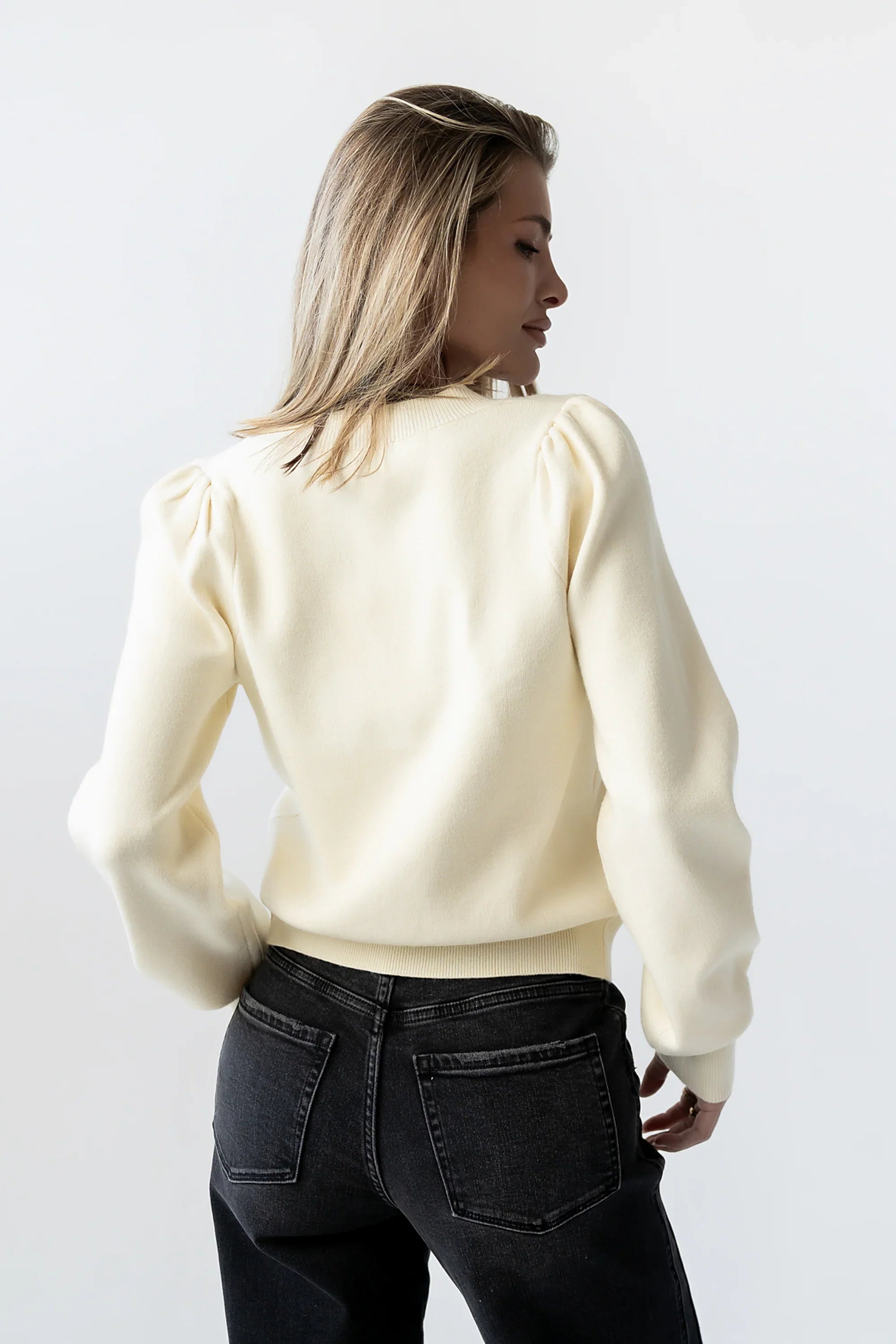 Tonya Bow Sweater in Cream