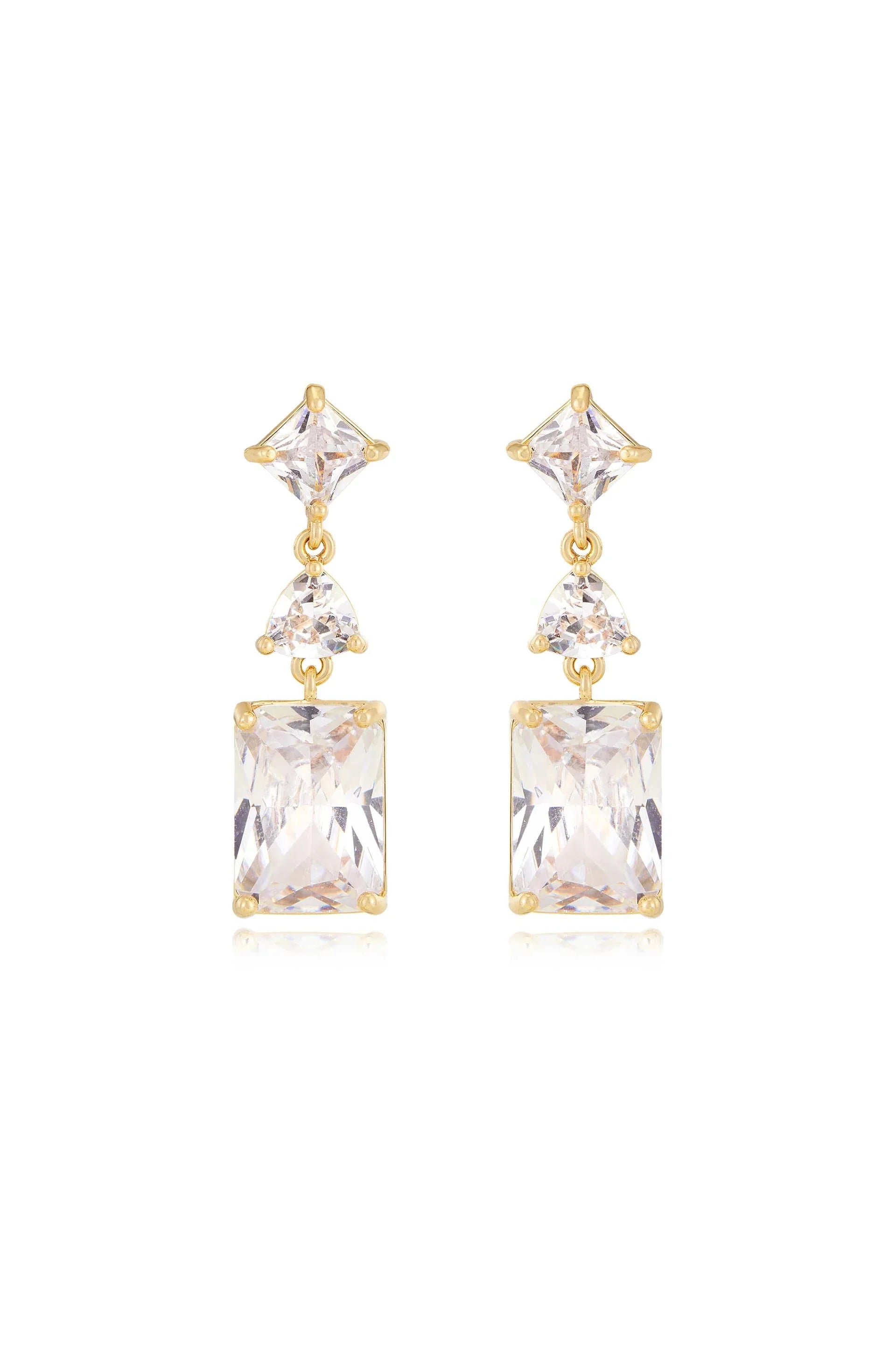 Reflective Crystal Dangle Earrings