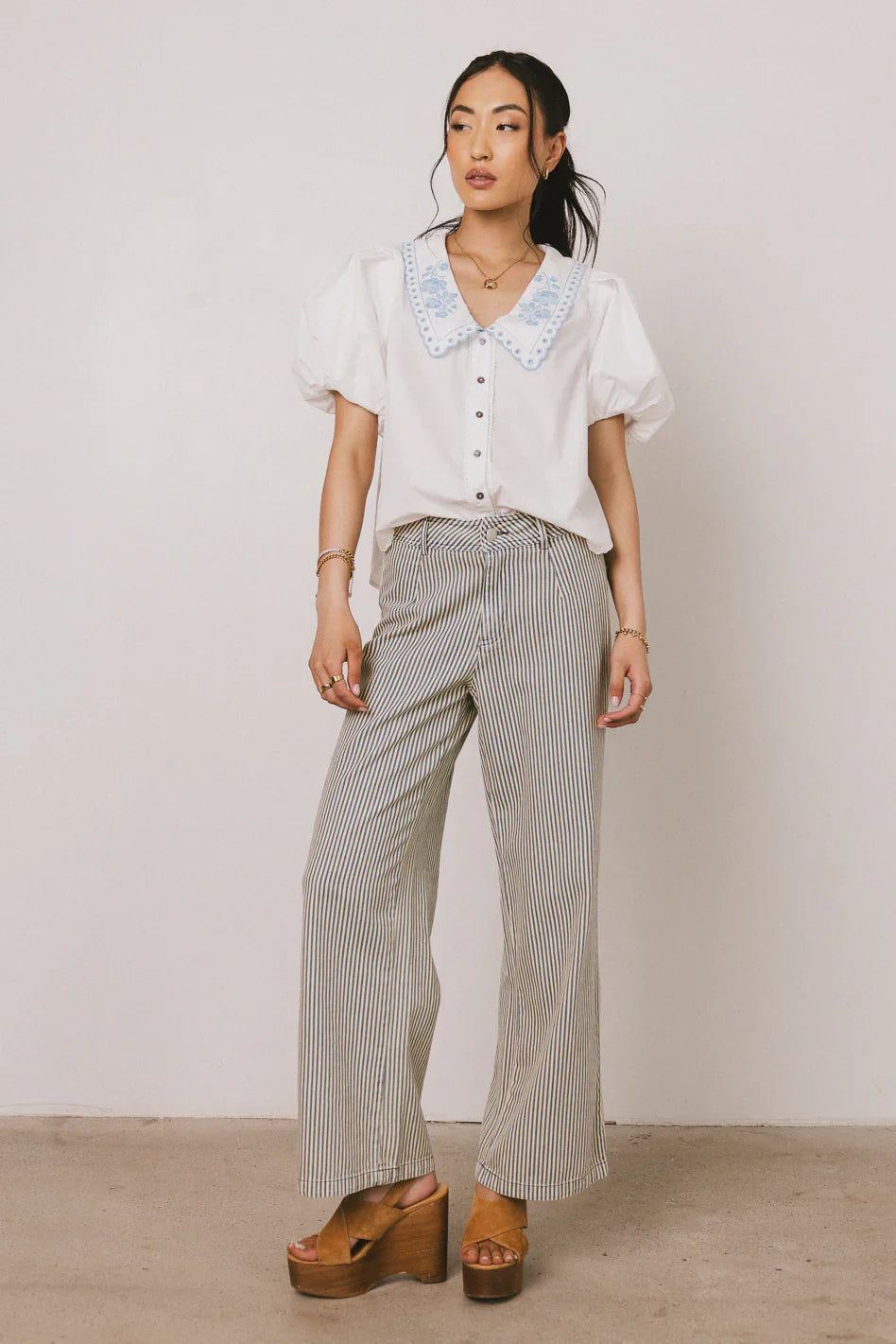 Lara Embroidered Blouse in Off White FINAL SALE
