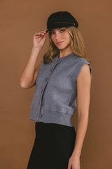 Tori Sweater Vest in Grey FINAL SALE