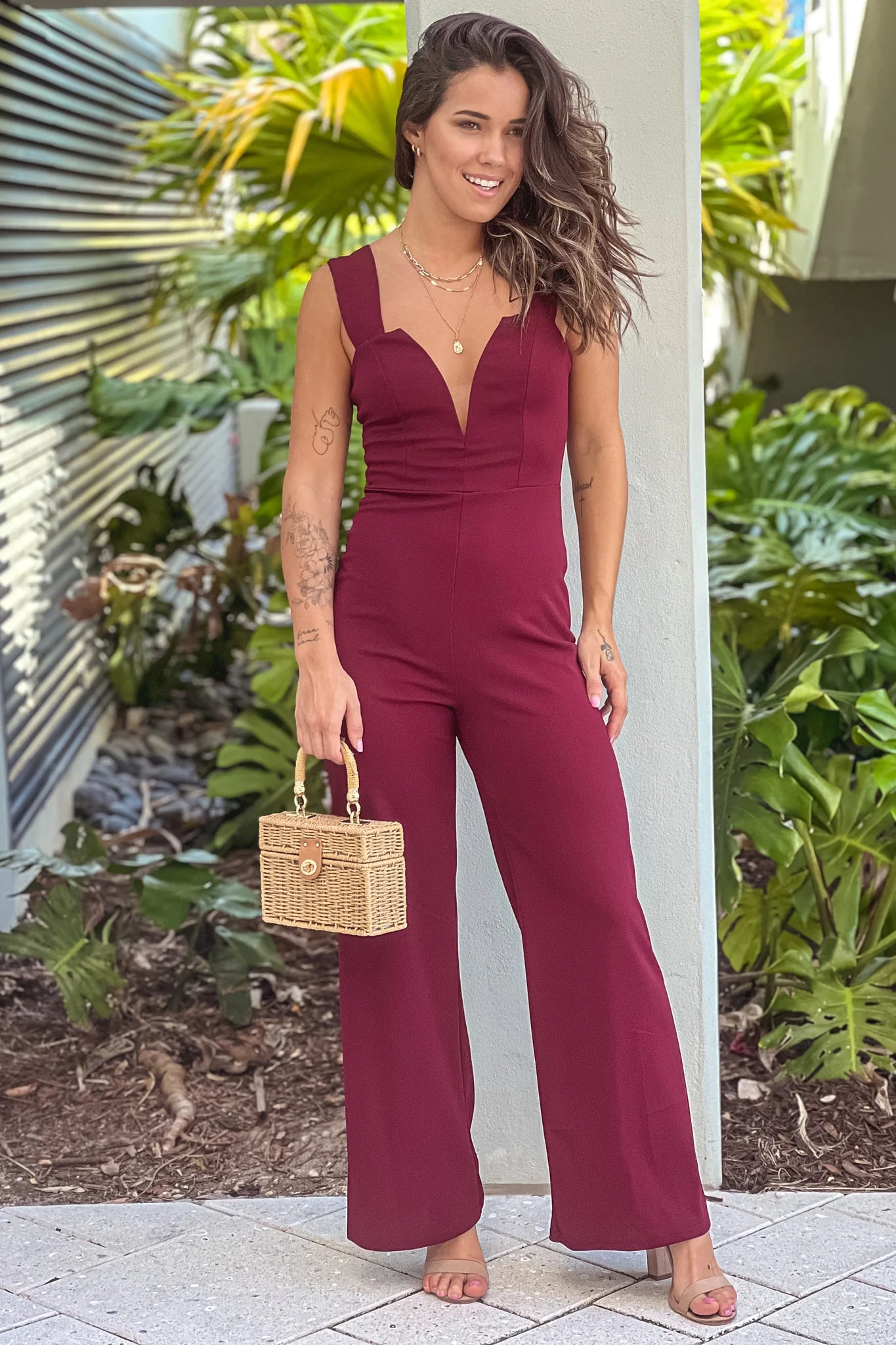 Port Sleeveless V Neck Jumpsuit