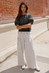 Mayson Wide Leg Pants in White FINAL SALE
