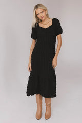 Miley Bubble Texture Dress in Black FINAL SALE