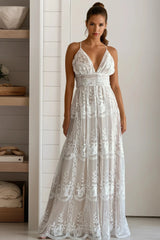 Off White Cami Lace Maxi Dress