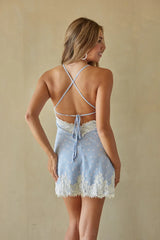 Clairo Lace Polka Dot Mini Dress