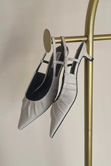 Syrie Pleated Pointed Toe Heel