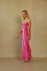 Alana Strapless Double Twist Tie Back Maxi Dress