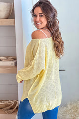 Mellon V Neck Knit Top With Long Sleeves
