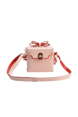 Womens Bowknots Box Shoulder Bags in Vegan Leather