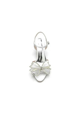 Peep Toe Chunky Wedding Shoes with Bow