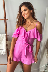 Berry Romper with Ruffle Details