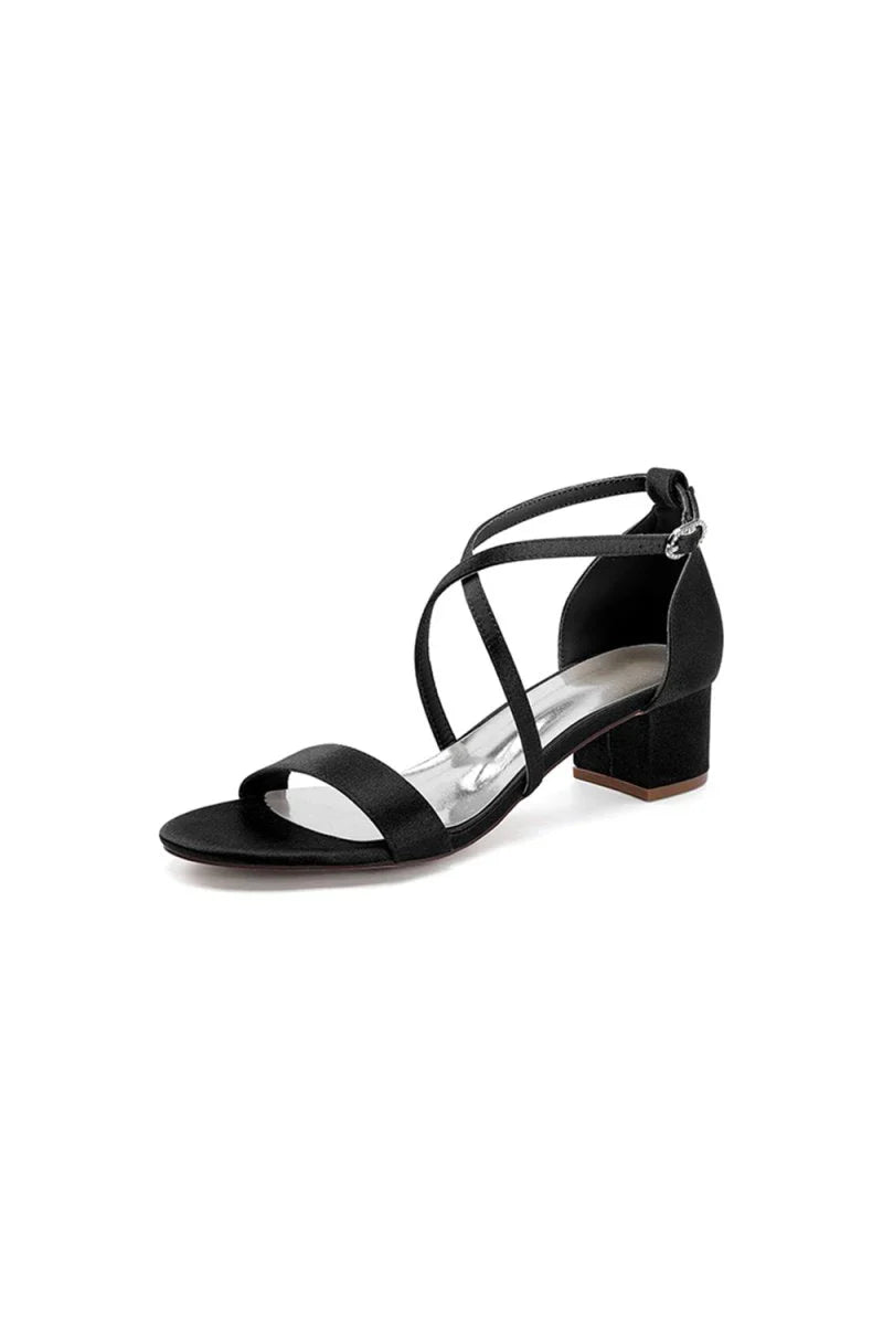 Open Toe Hollow Out Chunky Heels