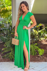 Green Maxi Dress With Slit