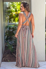 Multi Color Multi Tie Maxi Dress