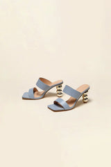 Square Toe Shaped Gourd High Heels