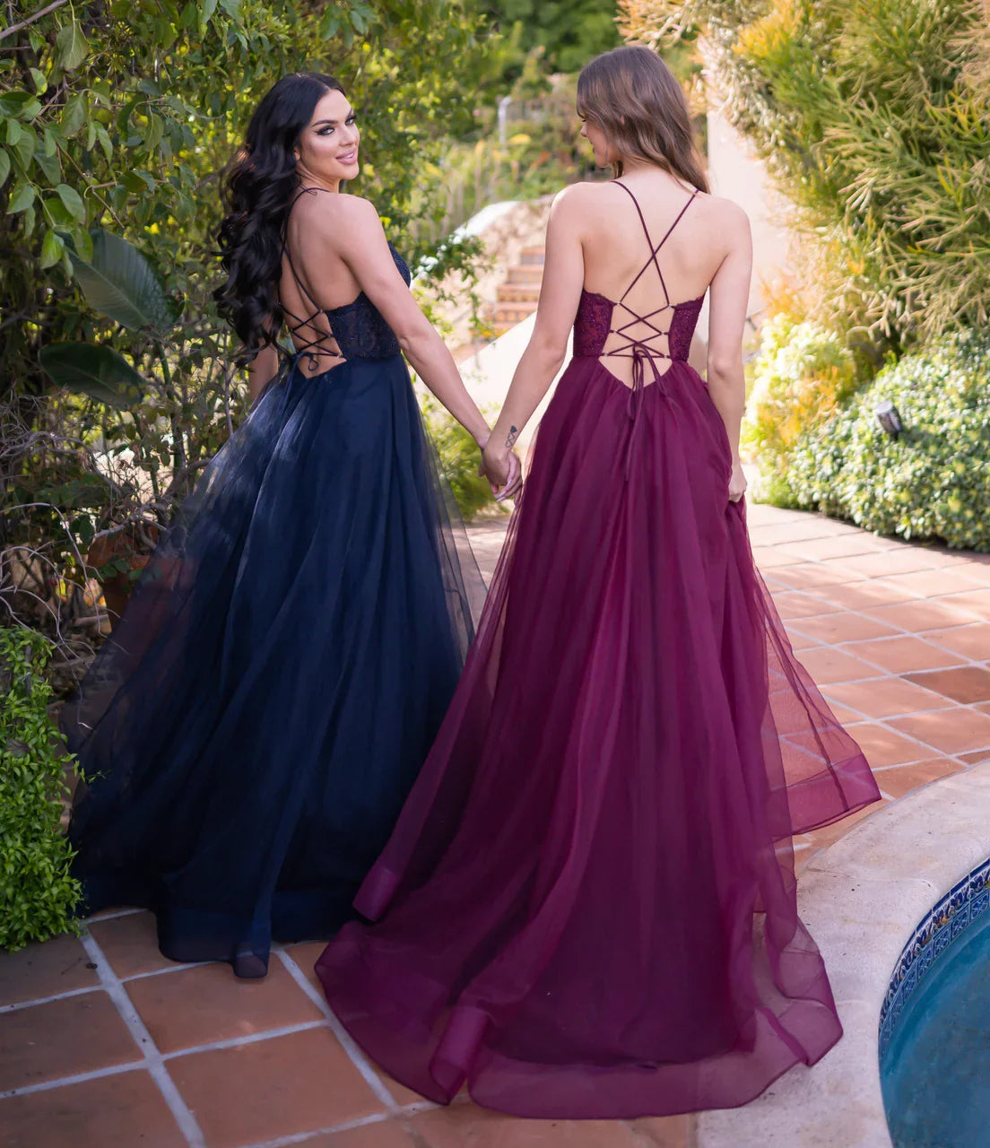 Dani Gown Mulberry Lace Tulle A line Dress