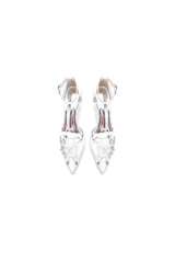 Elegant Ankle Strap White Wedding Shoes With Rhinestone Flower