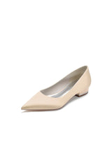 Simple Pointed Toe Satin Low Heels