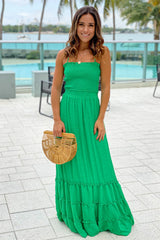 Green Maxi Dress with Strappy Back