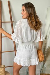 Off White Lace Detail Romper