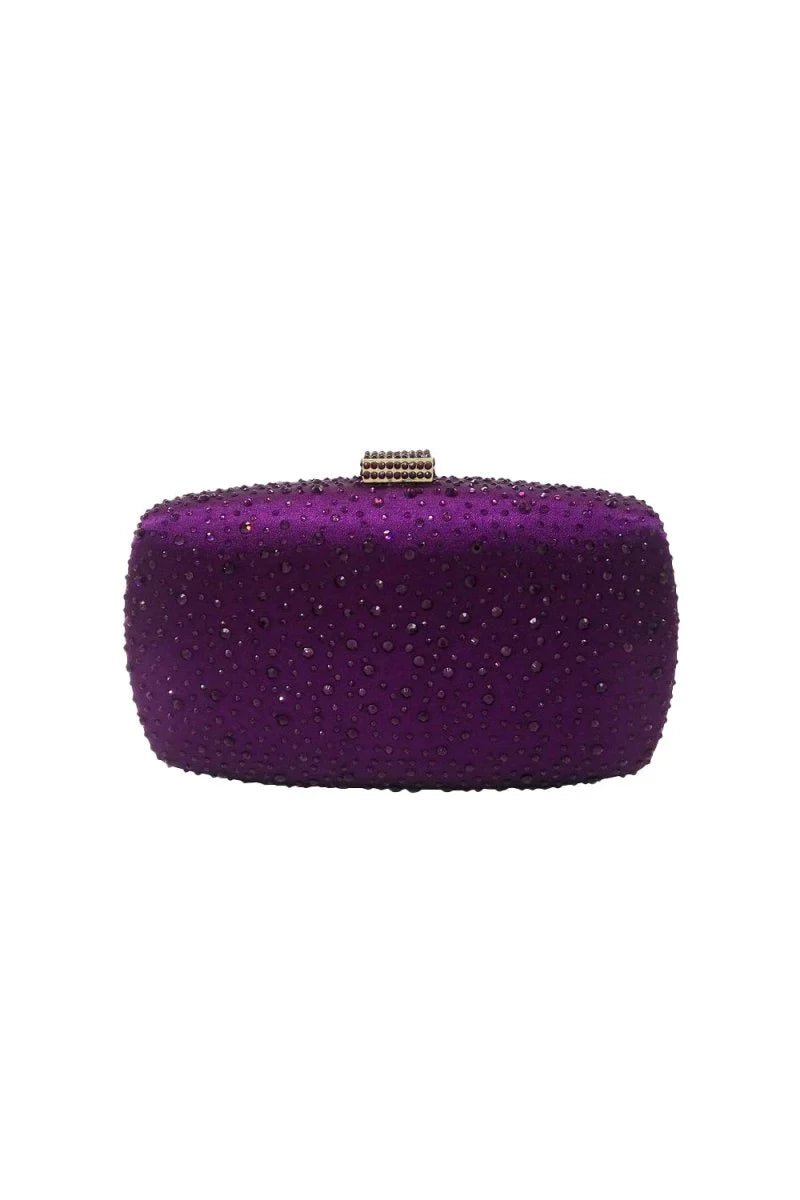 Womens Rhinestones Evening Clutch in Satin