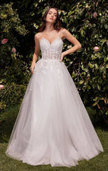 ELLEN GOWN OFF WHITE STRAPLESS A LINE LACE TULLE DRESS