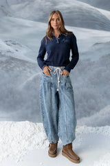 Apres Knit Sweater in Navy FINAL SALE