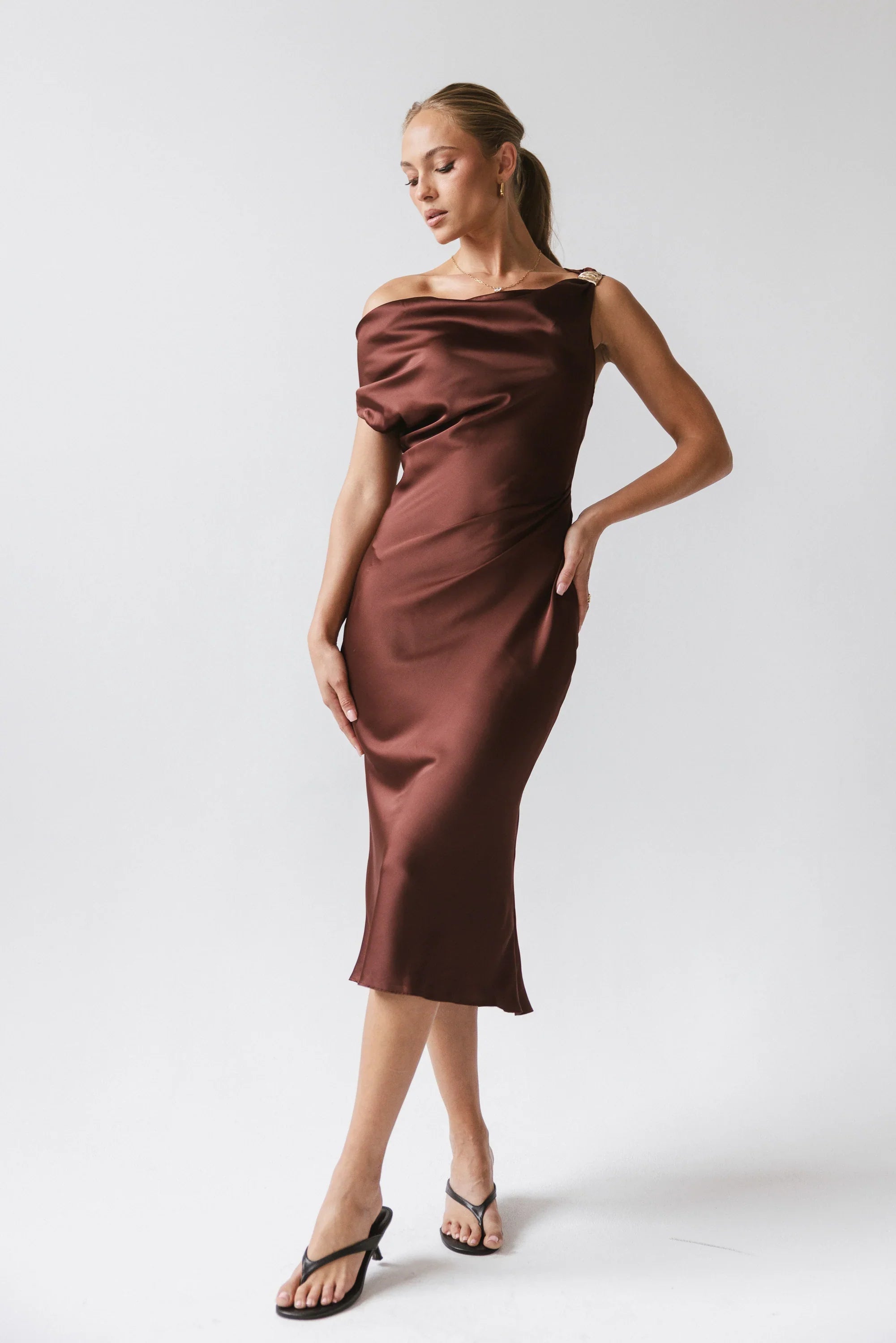 Marcella Satin Midi Dress