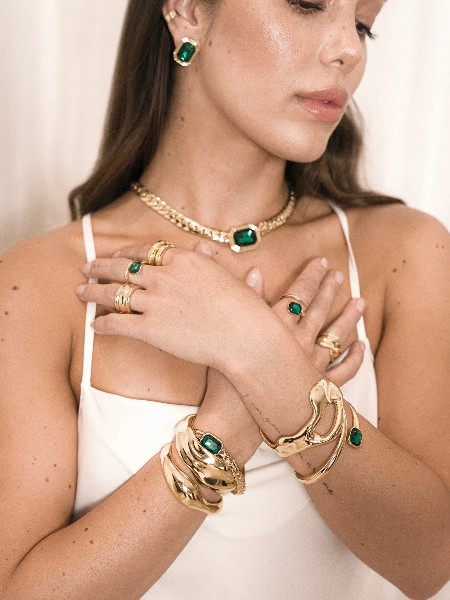 Deco Crystal Wrap Ring