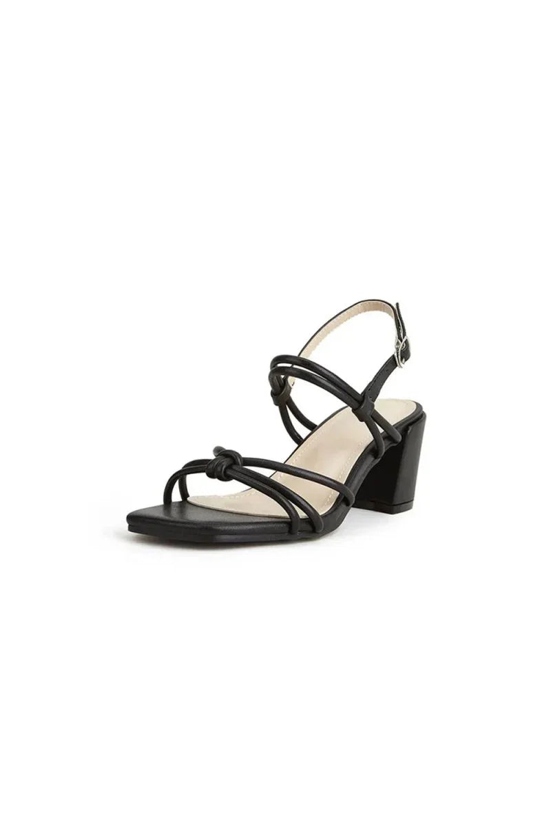 Outdoor Peep Toe Chunky Heel Shoes With Buckle