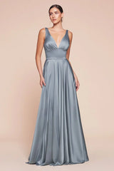 Kinsley Gown Soft Satin A line Dress