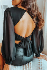 Black Sweetheart Neck Crop Top With Open Back