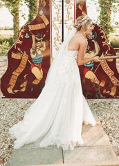 Boho Lace Wedding Dresses A Line Princess