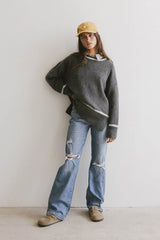 Ashley Knit Sweater in Charcoal FINAL SALE