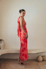 Havana Floral Halter Maxi Dress