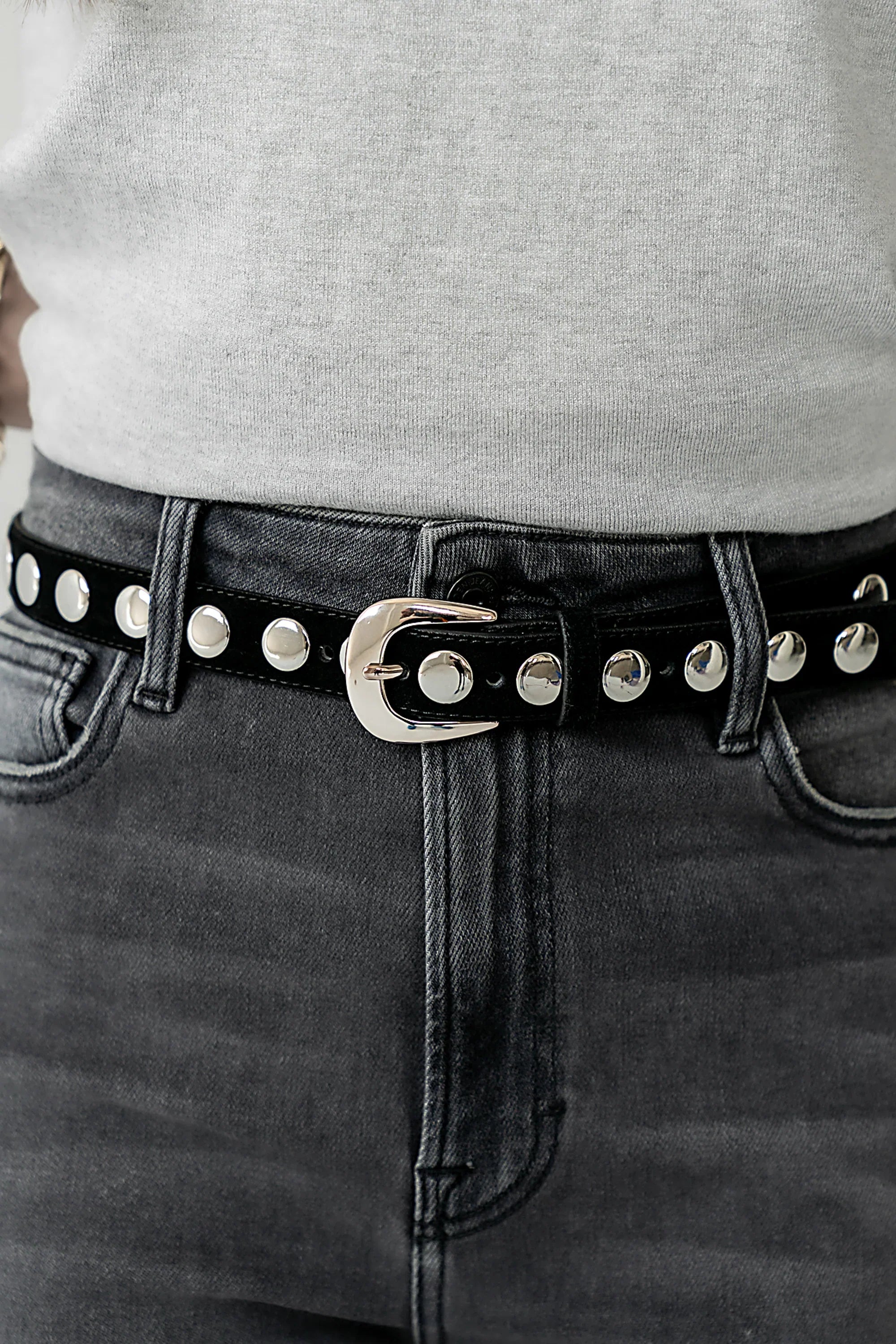 Lilah Studded Belt in Black