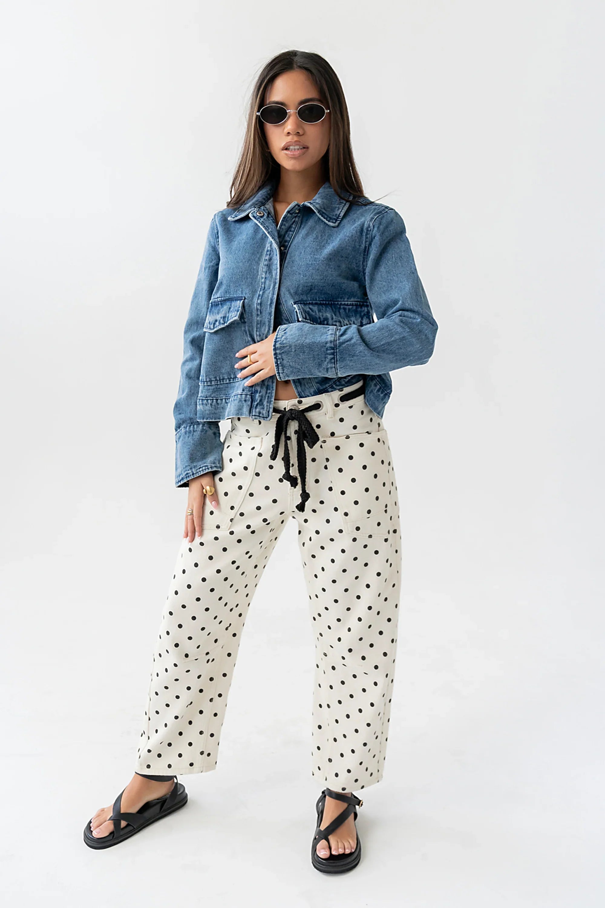 PREORDER Priya Polka Dot Barrel Jeans