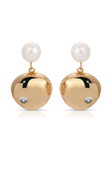 Large Pebble and Pearl Dangle Earrings