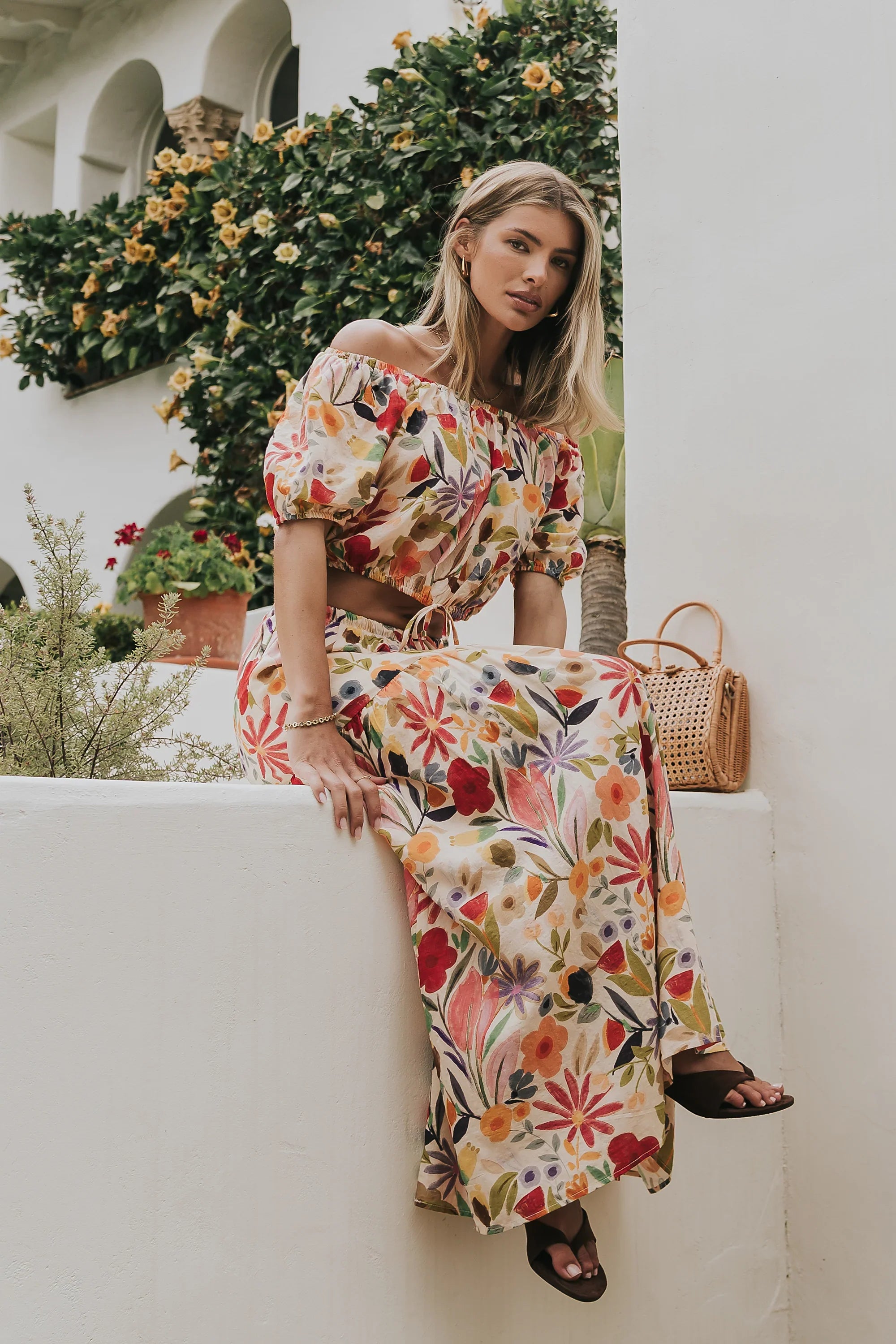 Clarise Floral Midi Skirt