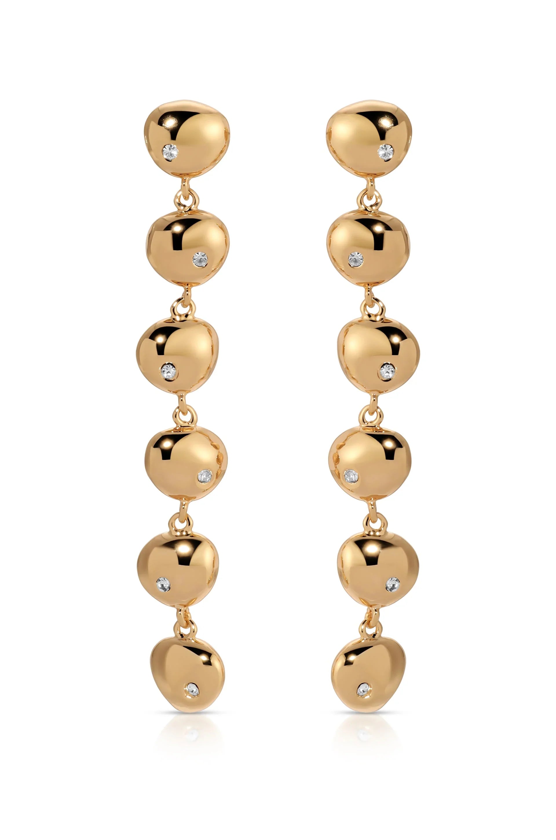 Polished Pebble Linear Dangle Earrings